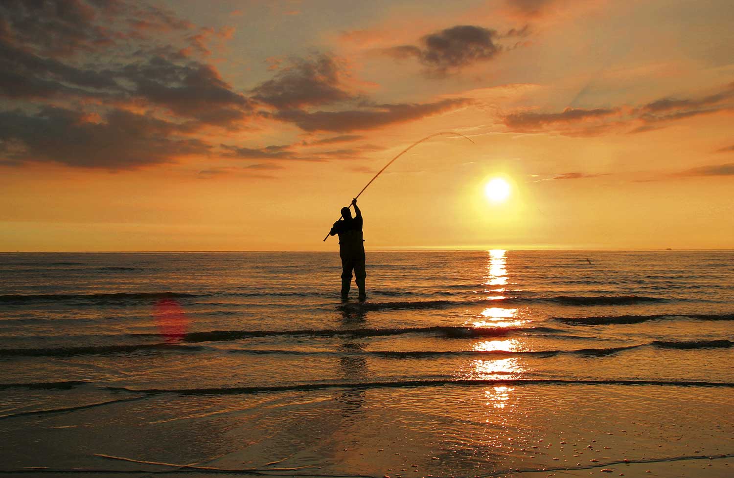 Beach Fishing for Summer Smoothhounds at Cleveleys Near Blackpool